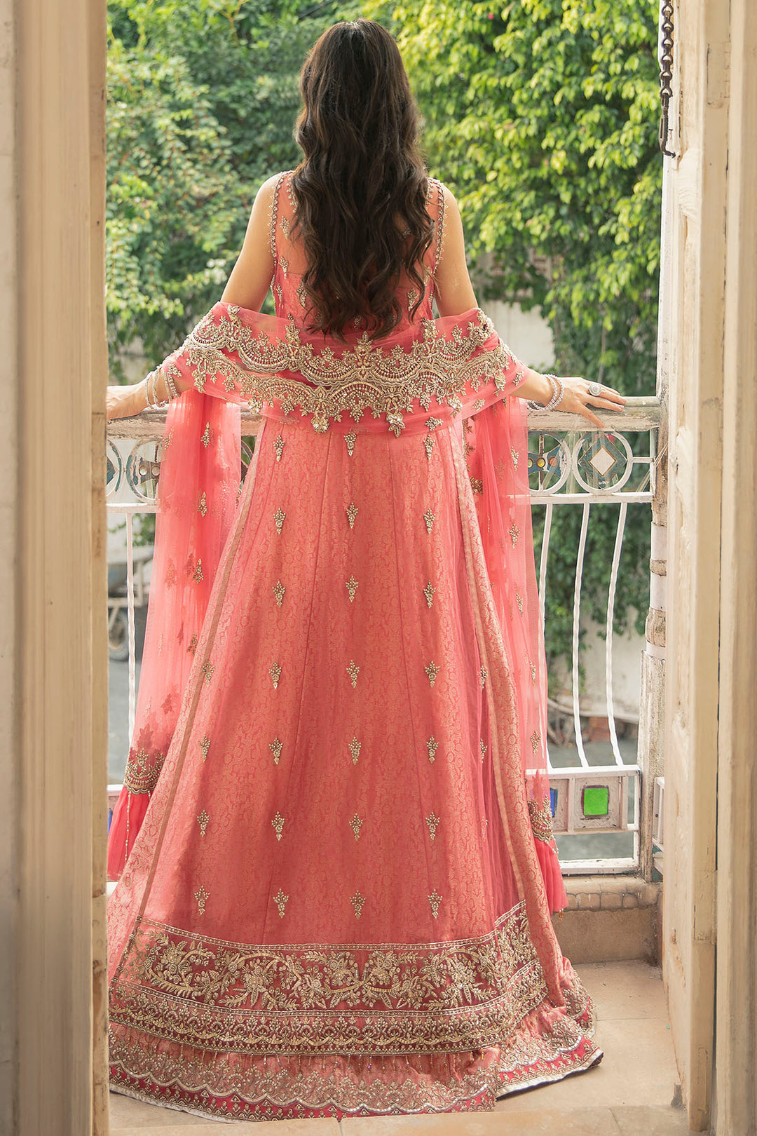 0096-RITZY HAND EMBELLISHED SILK NET STITCHED