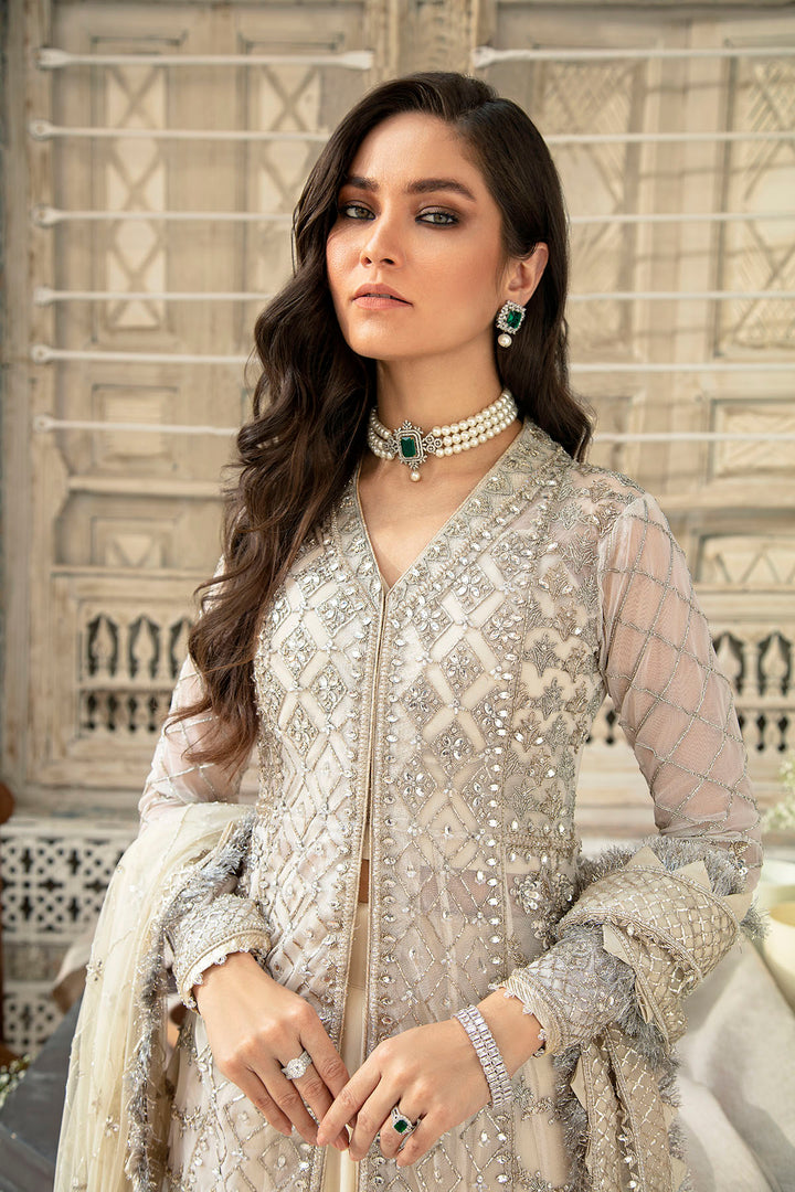 0097-SERENE HAND EMBELLISHED SILK NET STITCHED