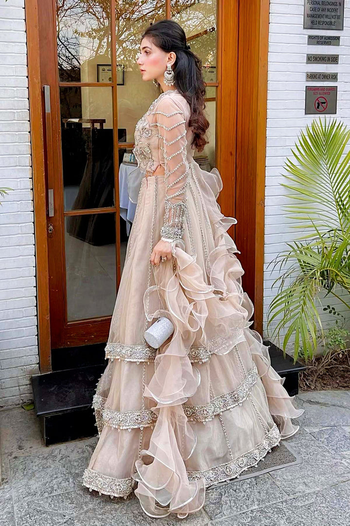 0100-PLUSH HAND EMBELLISHED SILK NET STITCHED