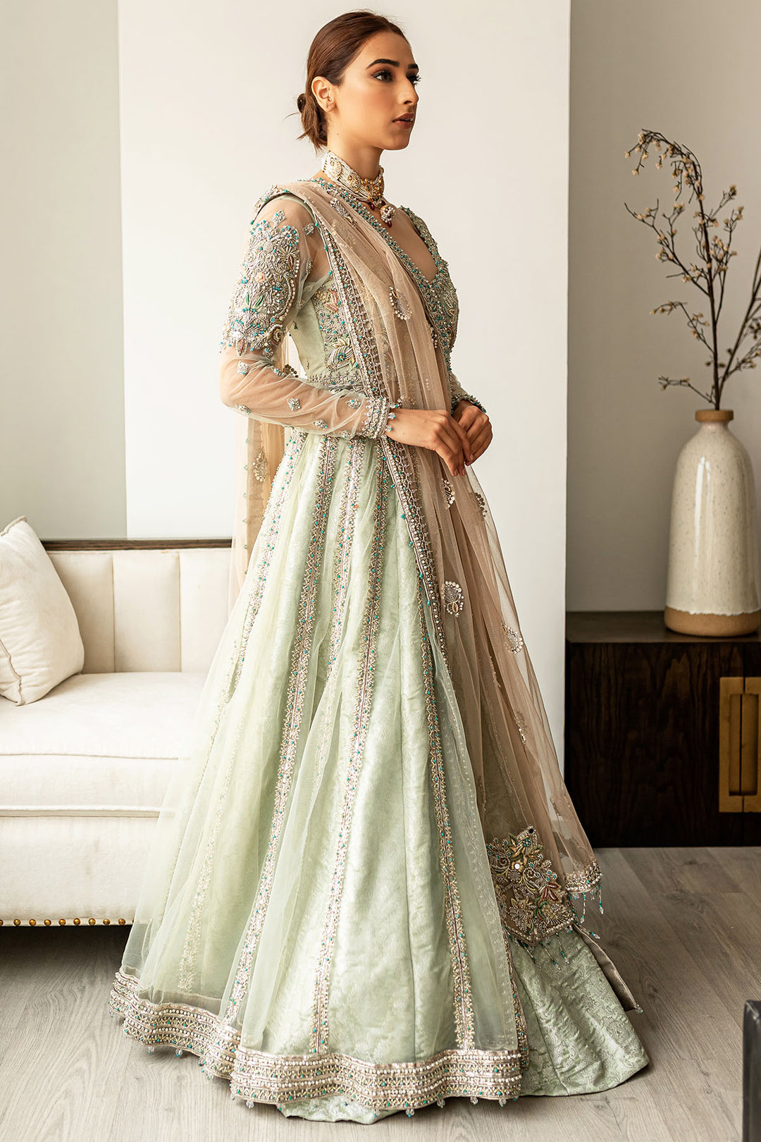 0101-SUBLIME HAND EMBELLISHED SILK NET STITCHED