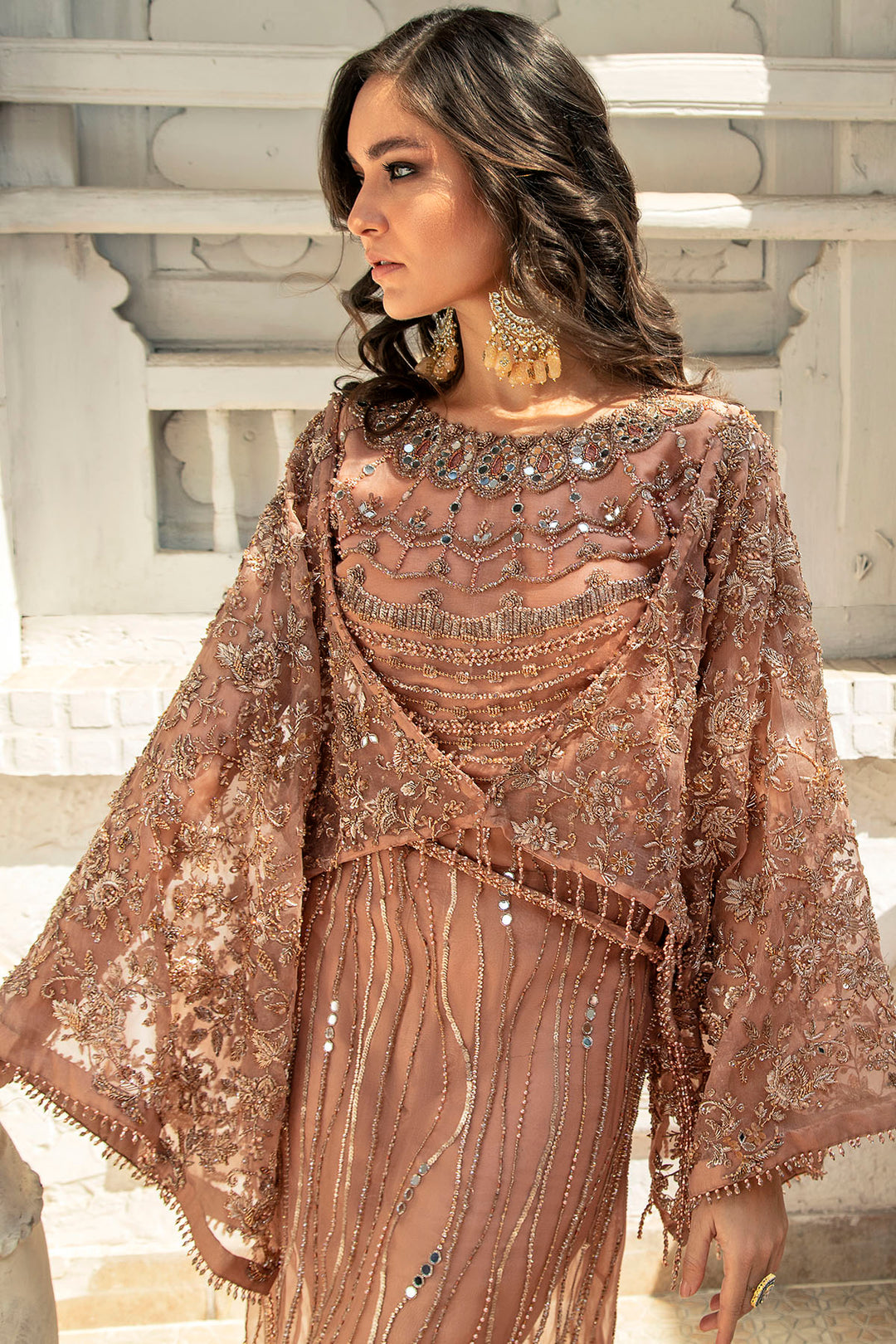 0102-VENUS HAND EMBELLISHED ORGANZA STITCHED