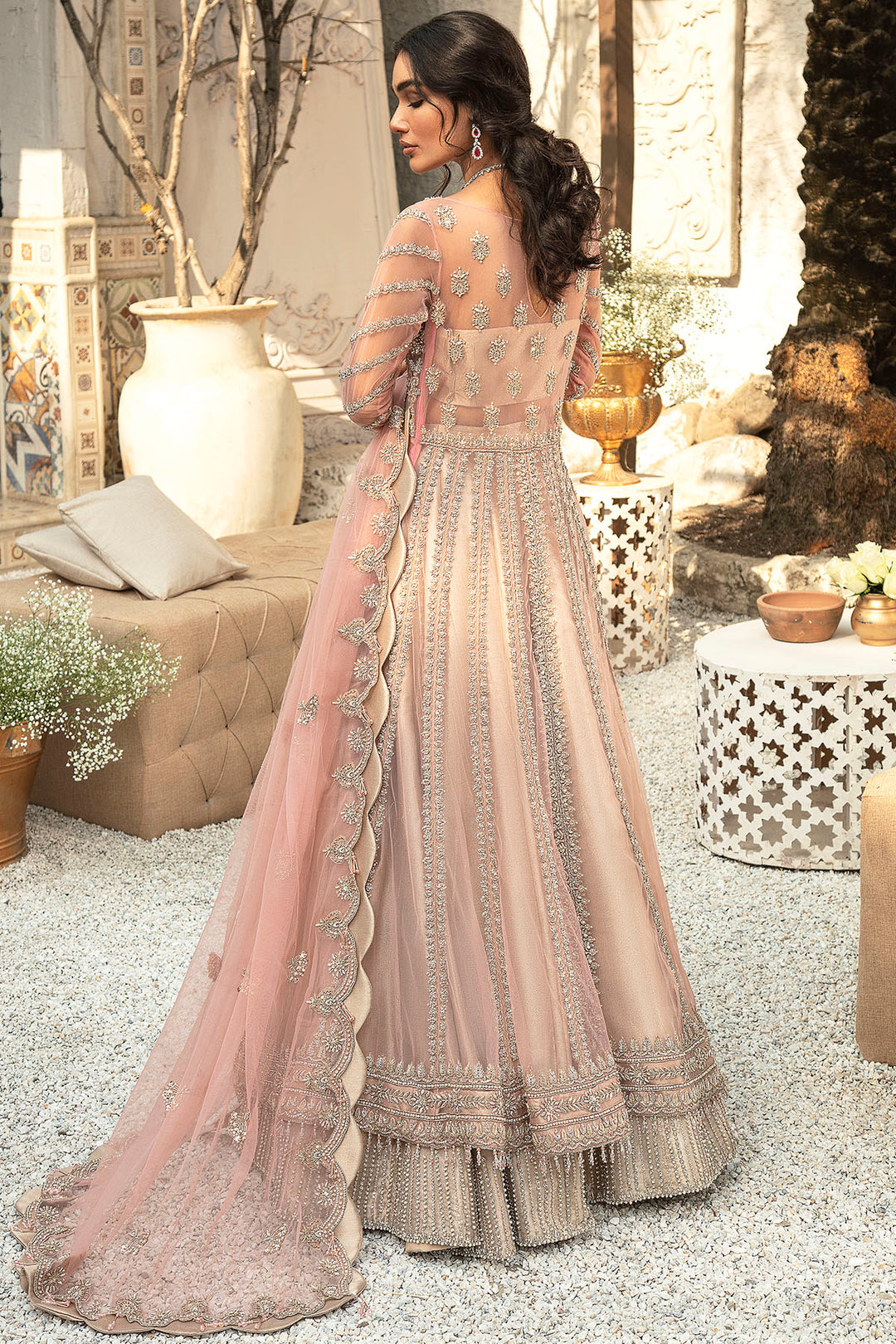 0106-PALATIAL HAND EMBELLISHED SILK NET STITCHED