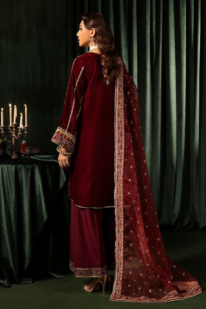 5099-SANDAL EMBROIDERED VELVET UNSTITCHED