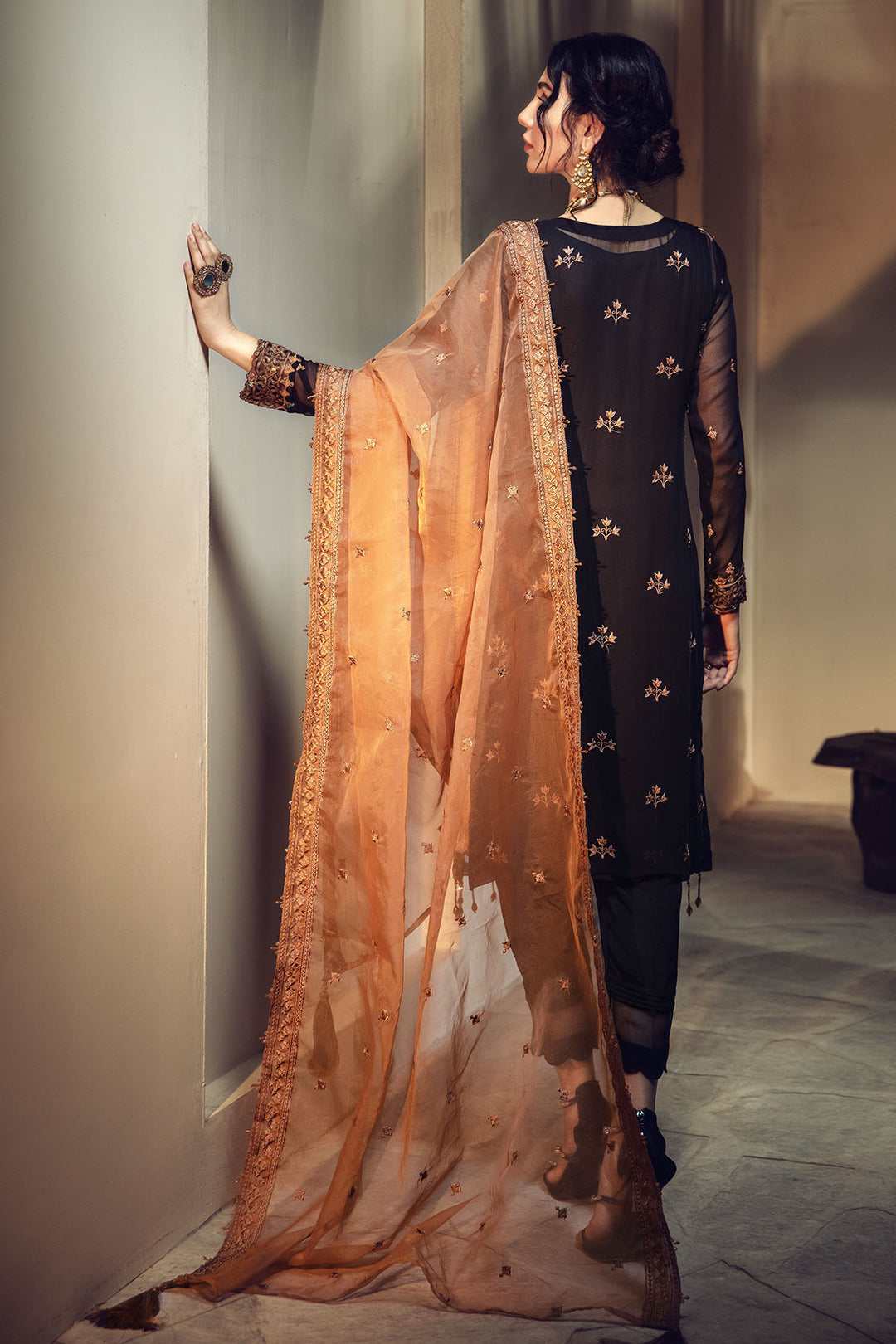 2645-JADE EMBROIDERED BEMBERG CHIFFON UNSTITCHED