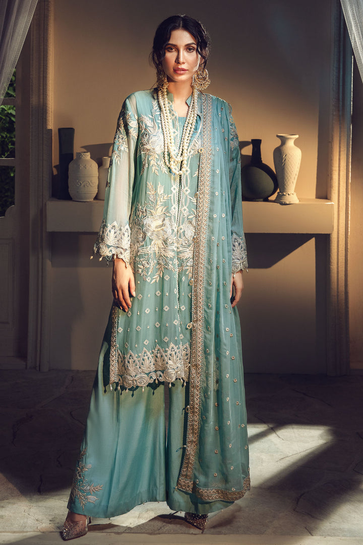 2639-SPRING-RAIN EMBROIDERED BEMBERG CHIFFON UNSTITCHED