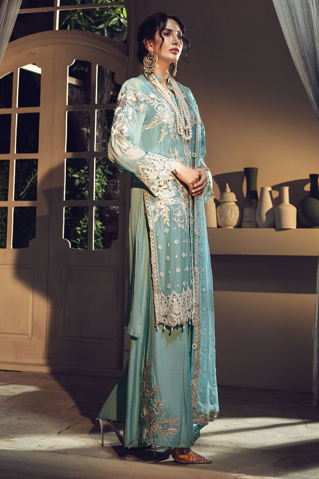 2639-SPRING-RAIN EMBROIDERED BEMBERG CHIFFON UNSTITCHED