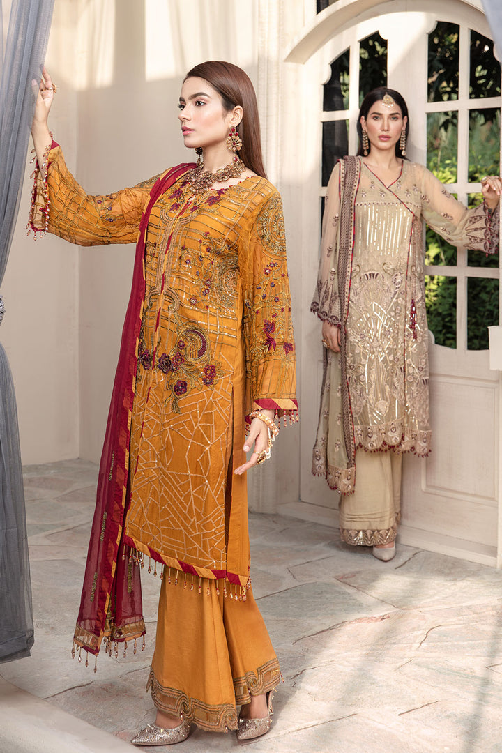 2579-TULIP-TREE EMBROIDERED BEMBERG CHIFFON UNSTITCHED