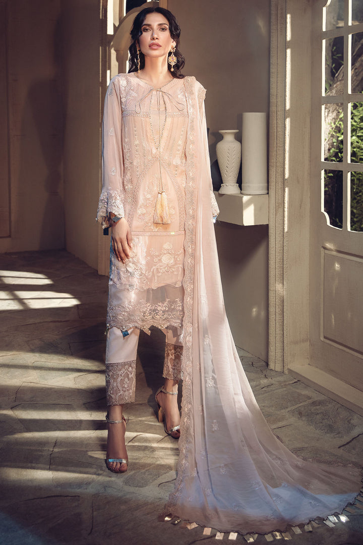 2642-PEONY-PINK EMBROIDERED BEMBERG CHIFFON UNSTITCHED