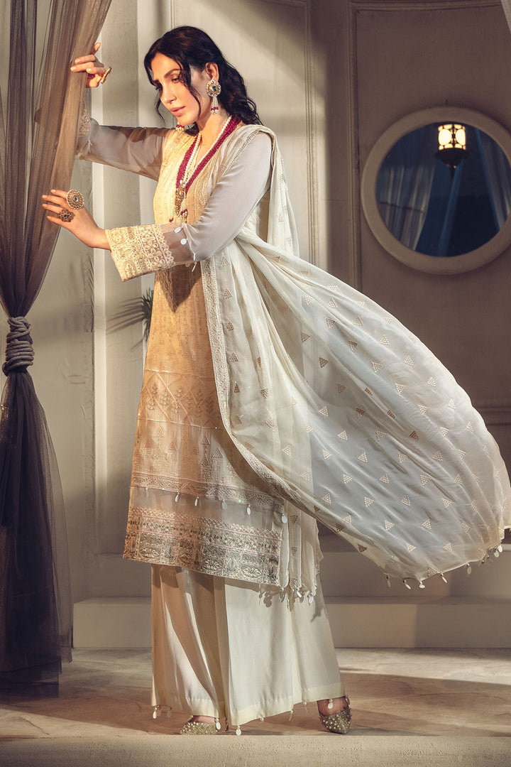 2643-SUGAR-CANE EMBROIDERED BEMBERG CHIFFON UNSTITCHED