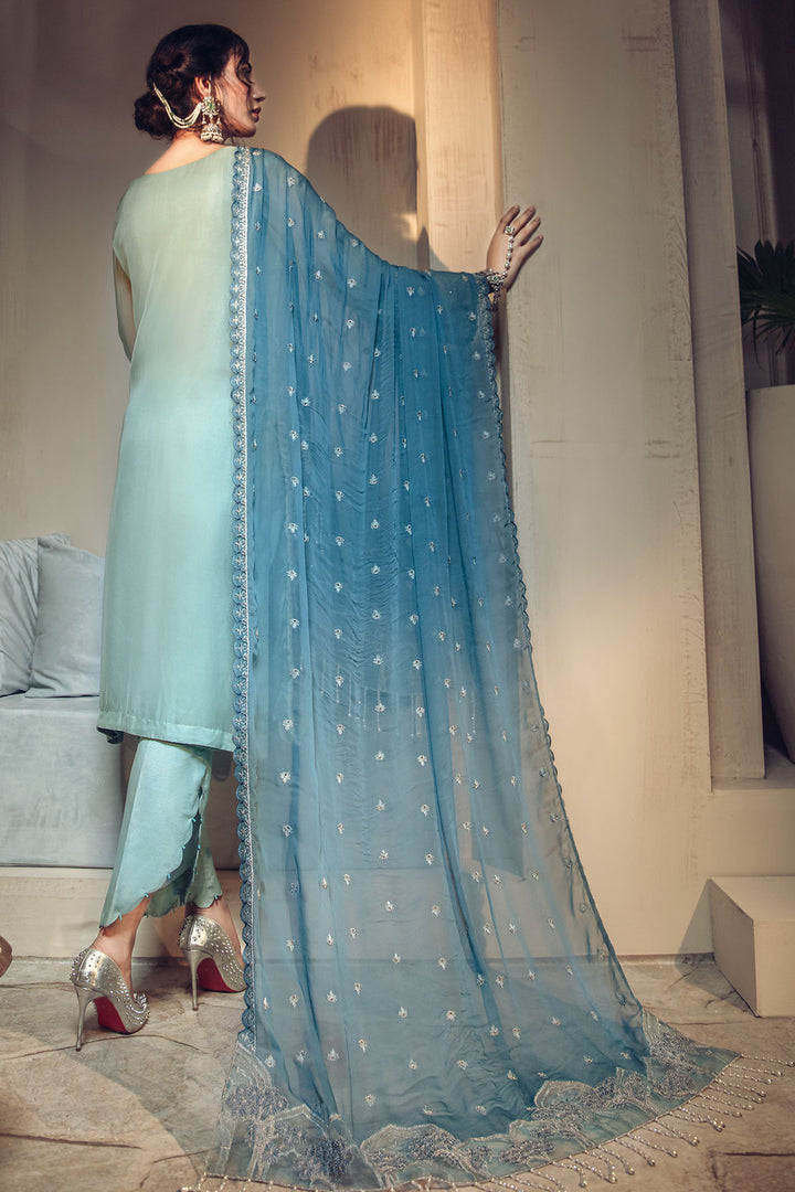 2640-BLUE-ROMANCE EMBROIDERED BEMBERG CHIFFON UNSTITCHED