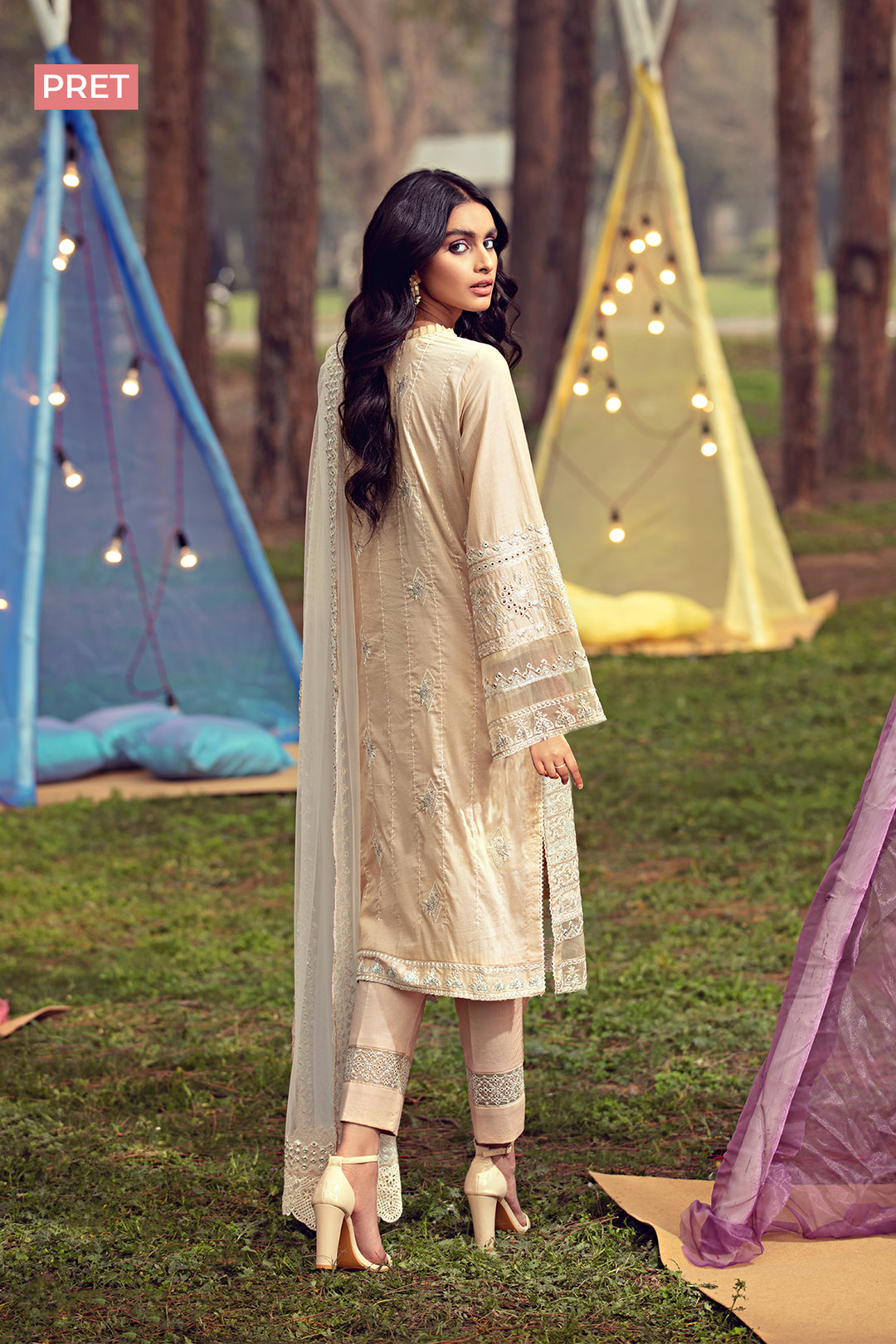 2795-SAND-STONE EMBROIDERED LAWN STITCHED