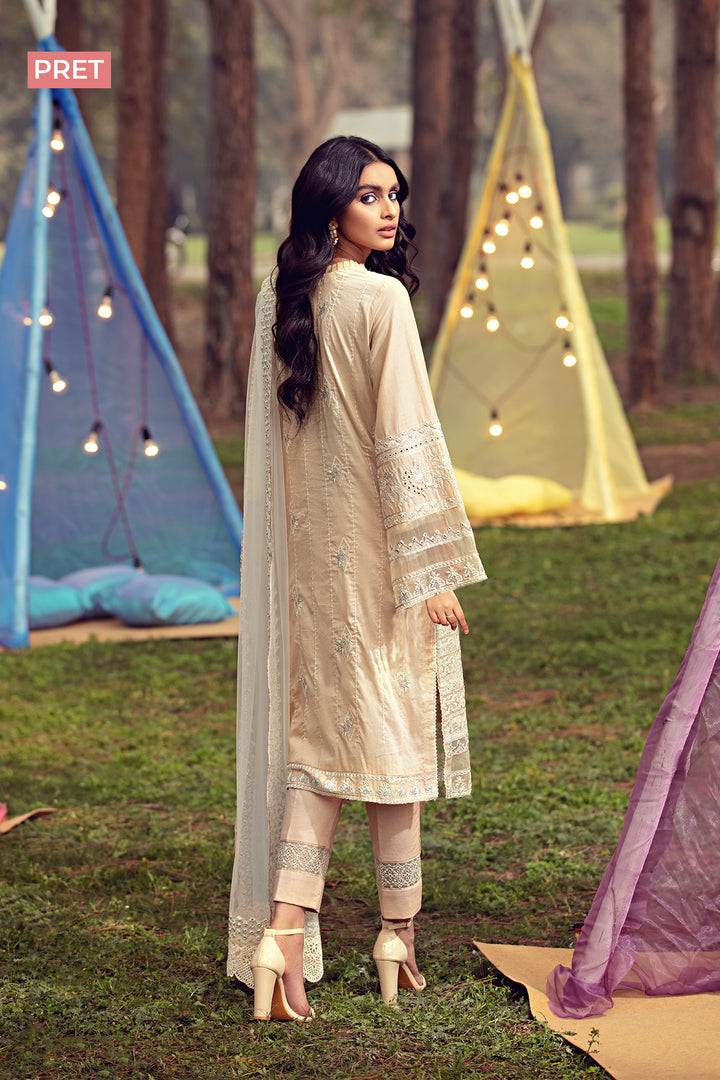 2795-SAND-STONE EMBROIDERED LAWN STITCHED