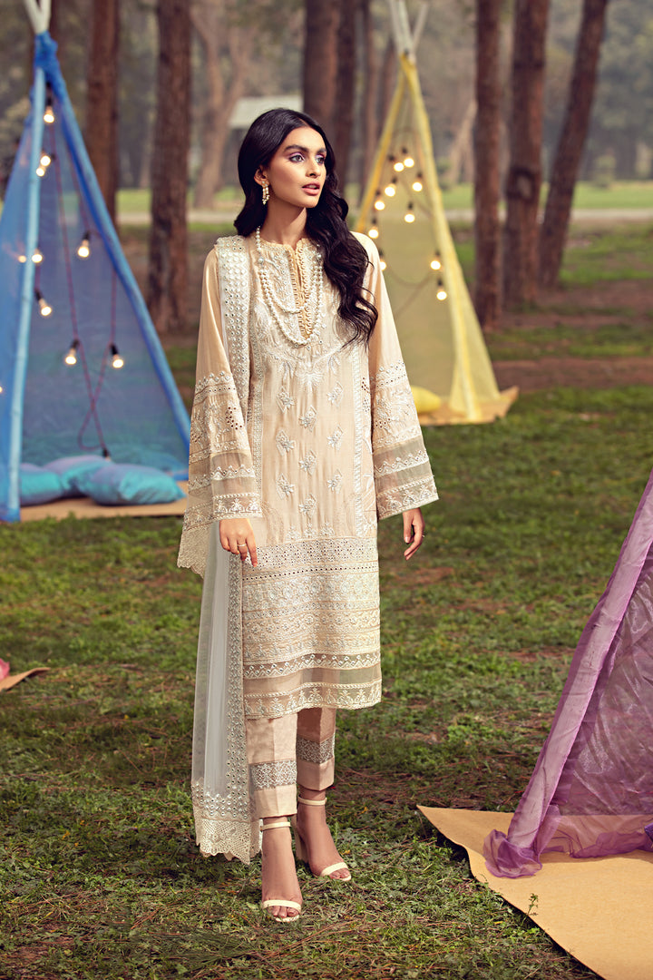 2795-SAND-STONE EMBROIDERED LAWN UNSTITCHED