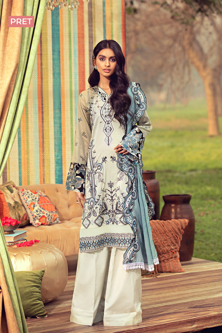 2798-MEDALLION EMBROIDERED LAWN STITCHED