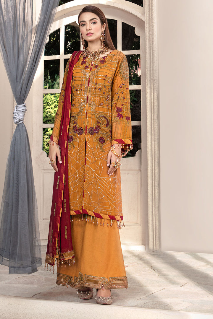 2579-TULIP-TREE EMBROIDERED BEMBERG CHIFFON UNSTITCHED