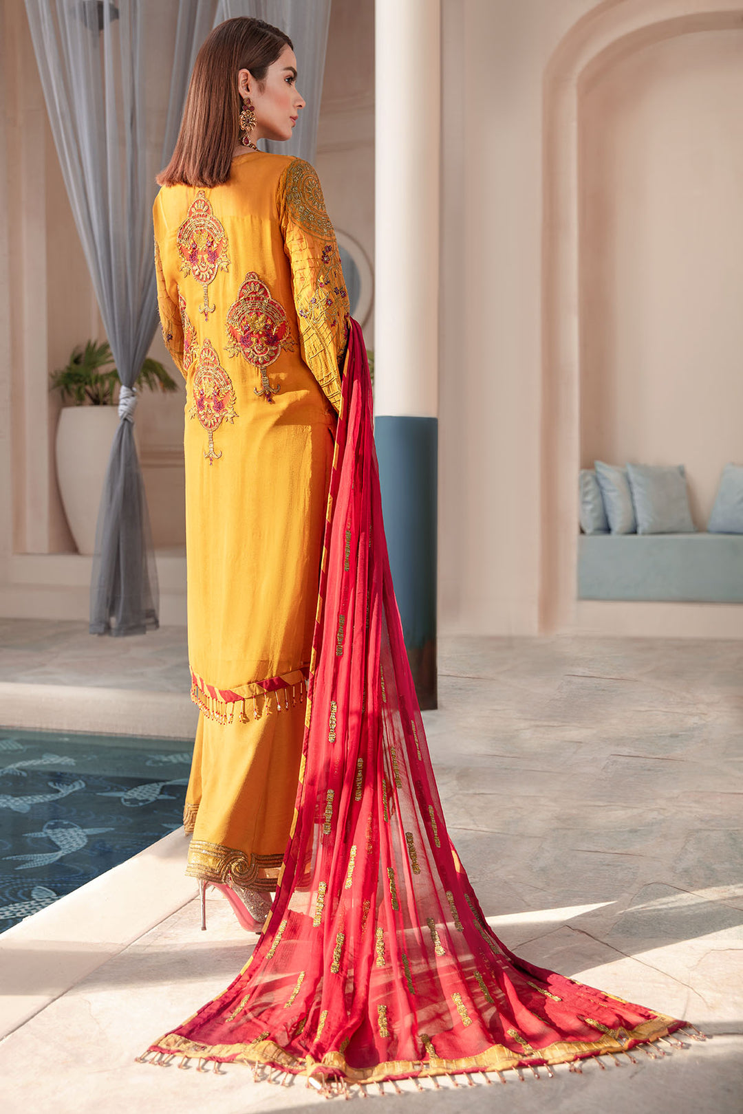 2579-TULIP-TREE EMBROIDERED BEMBERG CHIFFON UNSTITCHED