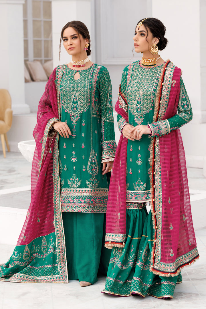3465-SALAK EMBROIDERED BEMBERG CHIFFON UNSTITCHED