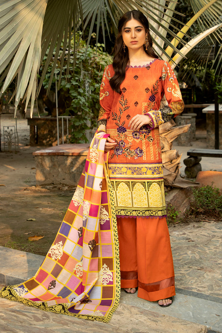 0006-LIBERATE EMBROIDERED KHADDAR UNSTITCHED