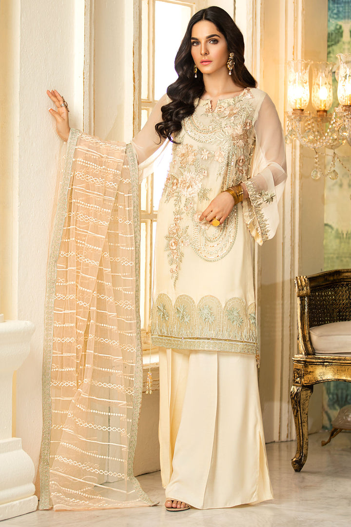 2327-SUGAR-CANE EMBROIDERED BEMBERG CHIFFON UNSTITCHED