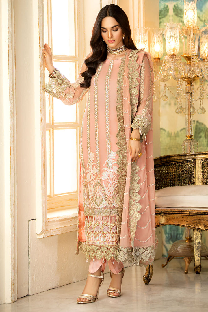 2331-PINK-FLARE EMBROIDERED BEMBERG CHIFFON UNSTITCHED