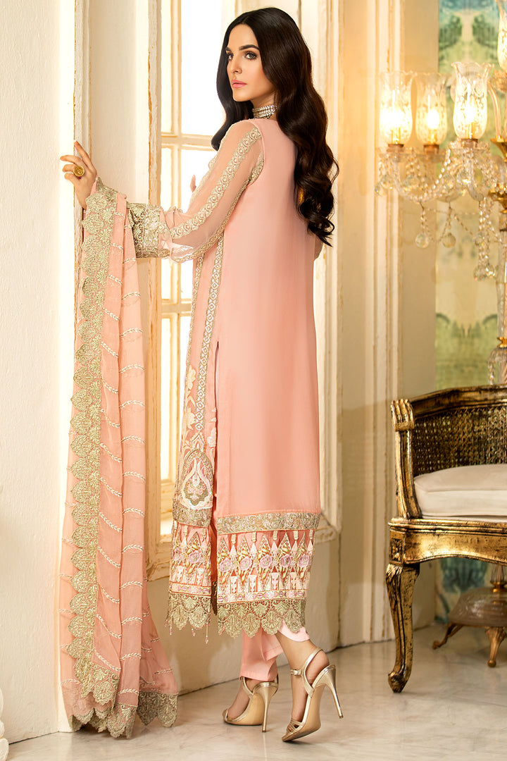 2331-PINK-FLARE EMBROIDERED BEMBERG CHIFFON UNSTITCHED