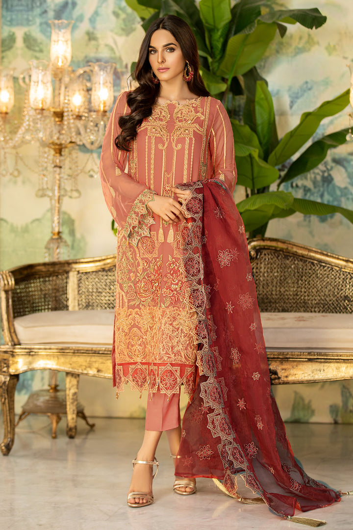 2335-SWEET-PINK EMBROIDERED BEMBERG CHIFFON UNSTITCHED