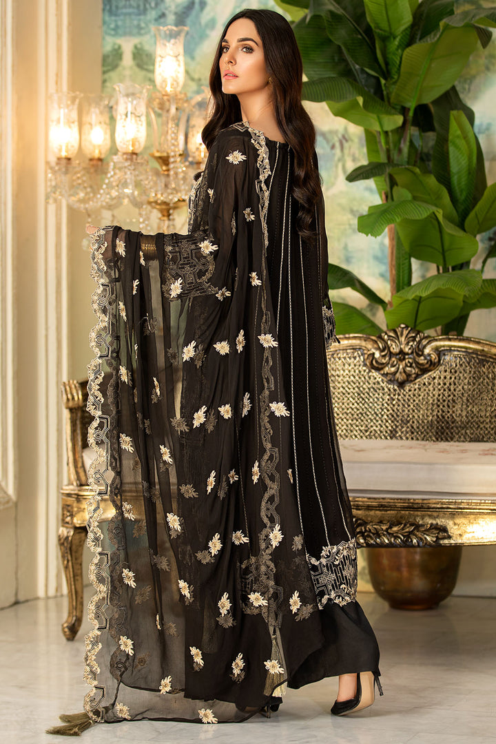 2336-PIRATE-BLACK EMBROIDERED BEMBERG CHIFFON UNSTITCHED