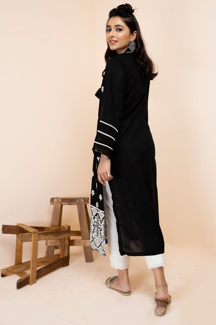 2492-BLACK-PEPPER EMBROIDERED LAWN STITCHED