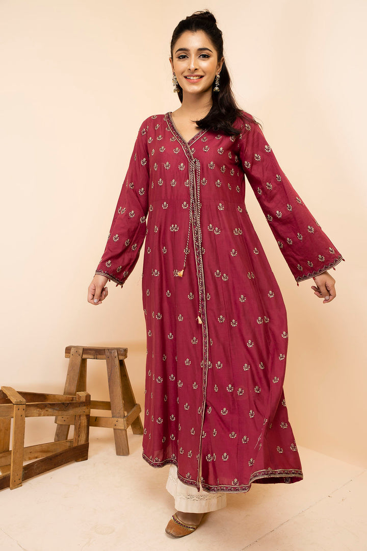 2494-PINK-GARDEN EMBROIDERED LAWN STITCHED