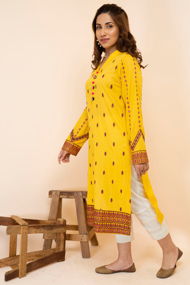 2495-SUN-LIGHT EMBROIDERED LAWN STITCHED