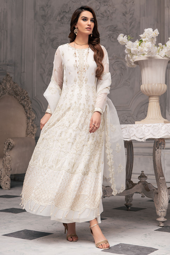 2646-WHITE-DOVE EMBROIDERED BEMBERG CHIFFON UNSTITCHED