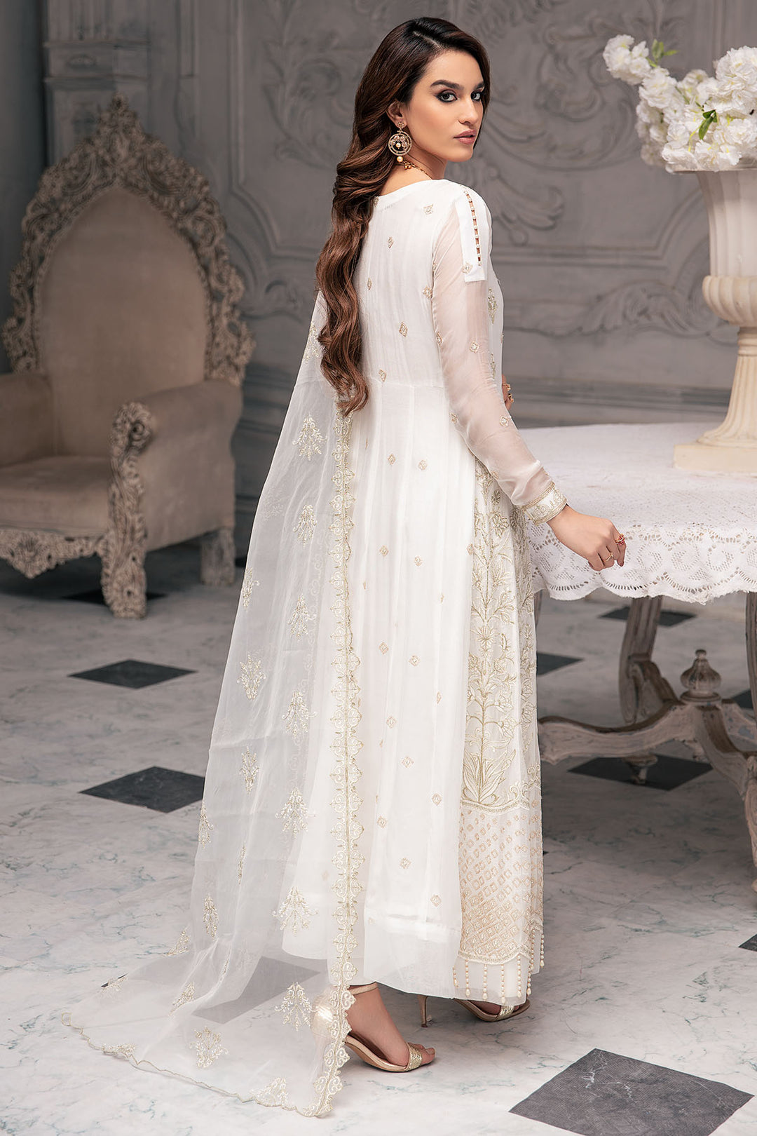 2646-WHITE-DOVE EMBROIDERED BEMBERG CHIFFON UNSTITCHED