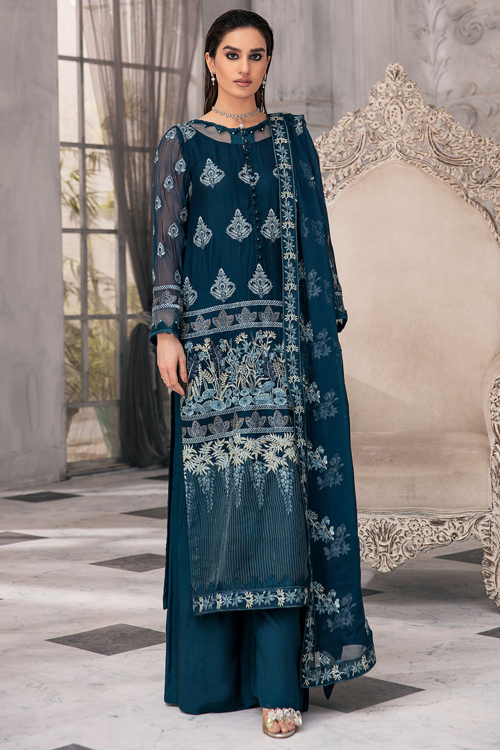 2650-CASABLANCA EMBROIDERED BEMBERG CHIFFON UNSTITCHED