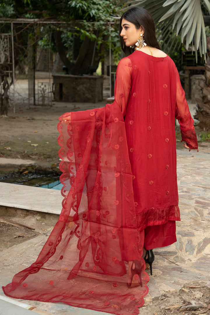 2654-SPINDLE EMBROIDERED BEMBERG CHIFFON STITCHED