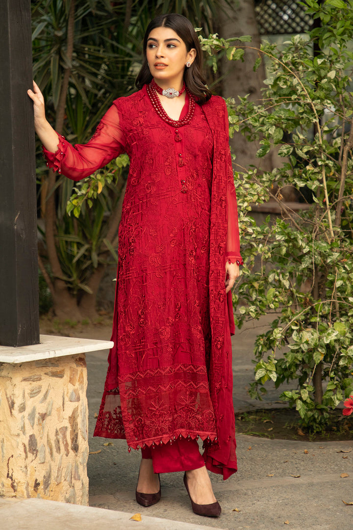 2655-FROLY EMBROIDERED BEMBERG CHIFFON STITCHED