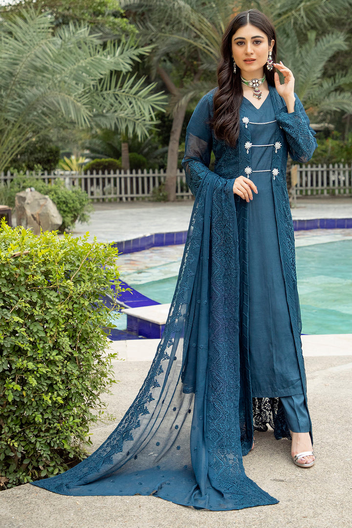 2660-COSMIC EMBROIDERED BEMBERG CHIFFON STITCHED