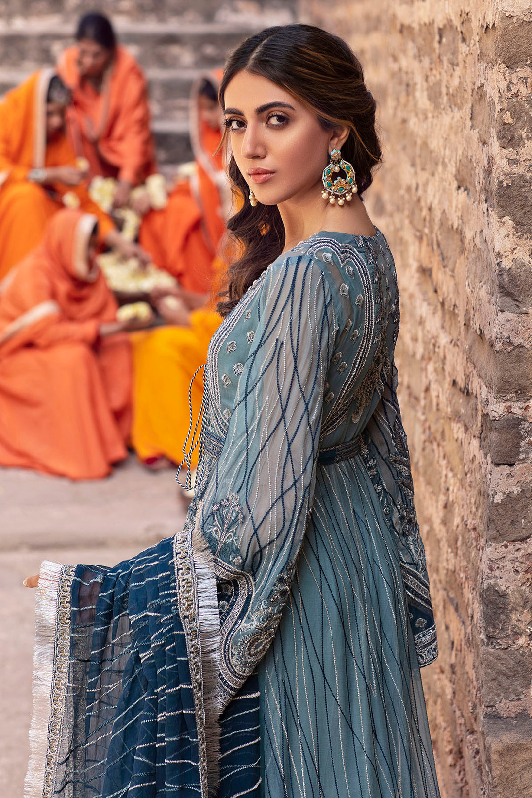 2769-BLUE-BELL EMBROIDERED CRINKLE CHIFFON UNSTITCHED
