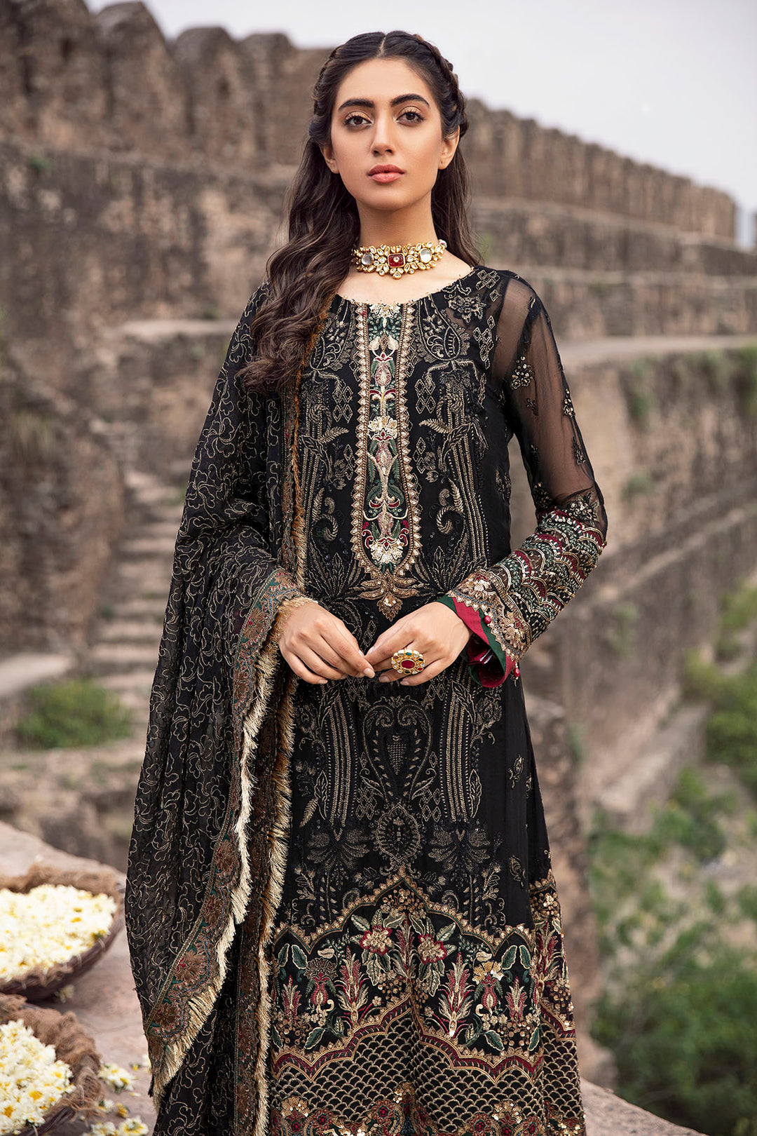 2771-ARABIAN-CHARM EMBROIDERED CRINKLE CHIFFON UNSTITCHED