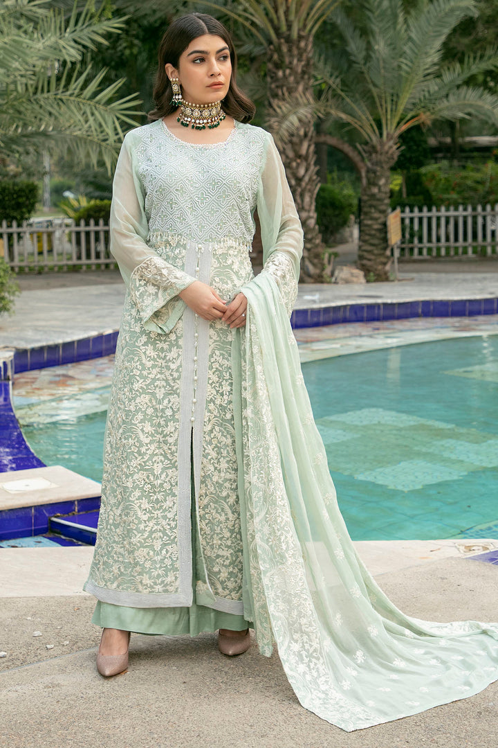 2772-GLAZE EMBROIDERED BEMBERG CHIFFON STITCHED