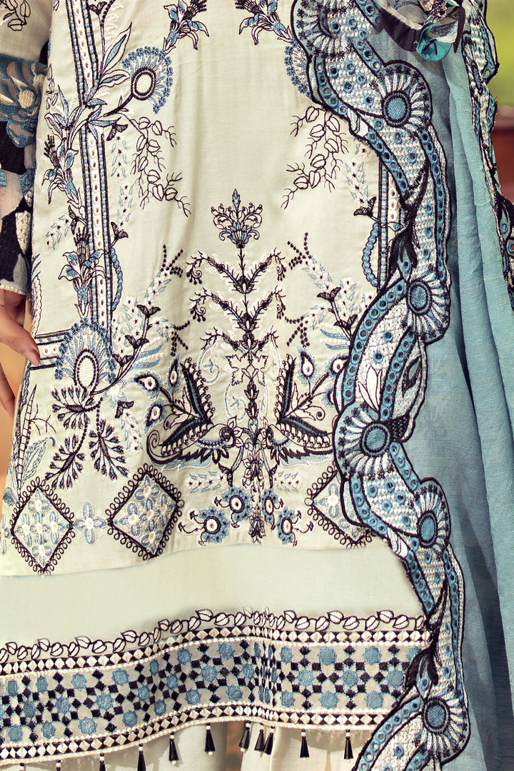 2798-MEDALLION EMBROIDERED LAWN STITCHED