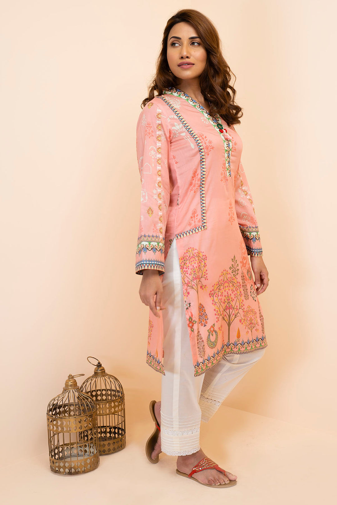 2860-PINK-ROSE DIGITAL PRINTED LAWN STITCHED