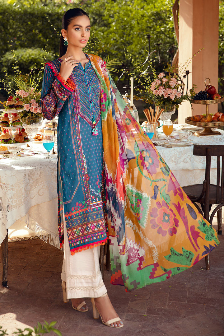 2897-SAFFRON DIGITAL PRINTED LAWN UNSTITCHED