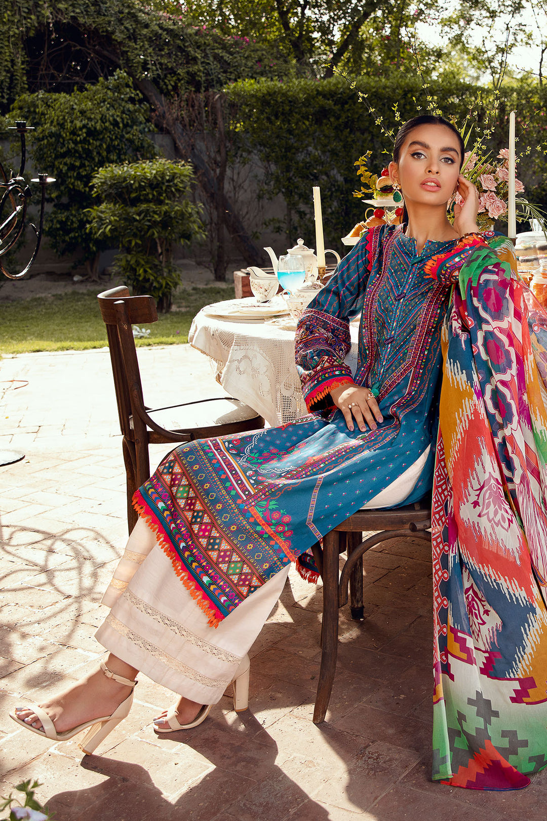 2897-SAFFRON DIGITAL PRINTED LAWN UNSTITCHED