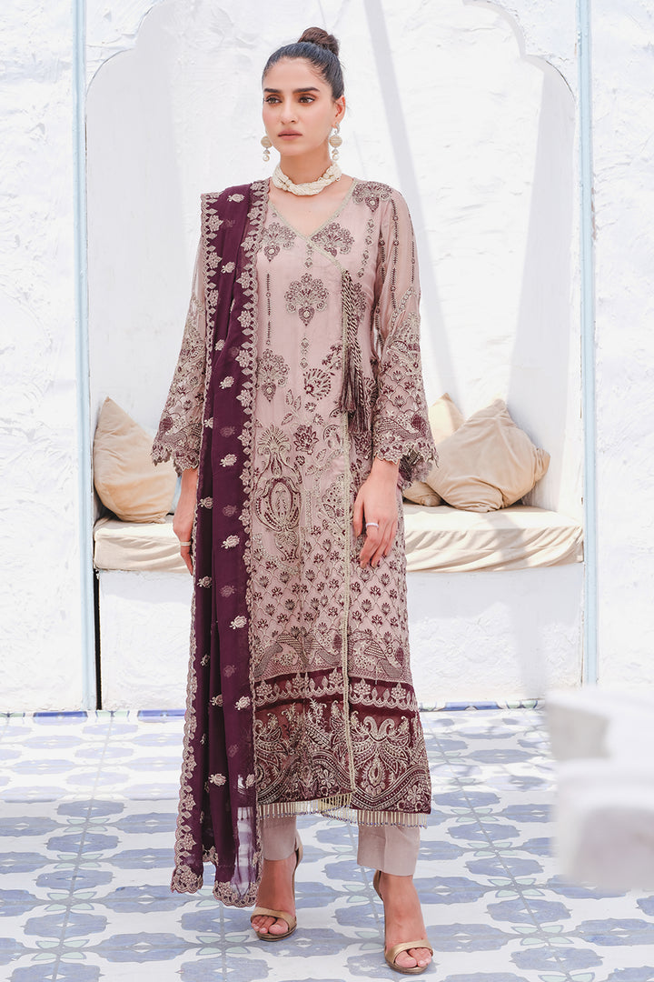 2911-SWEET-SUGARPLUM EMBROIDERED BEMBERG CHIFFON UNSTITCHED