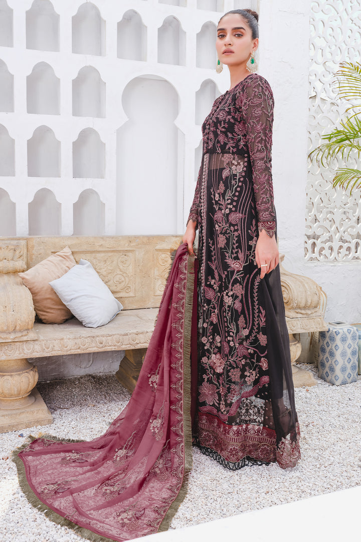 2912-MIDNIGHT-HUES EMBROIDERED BEMBERG CHIFFON UNSTITCHED