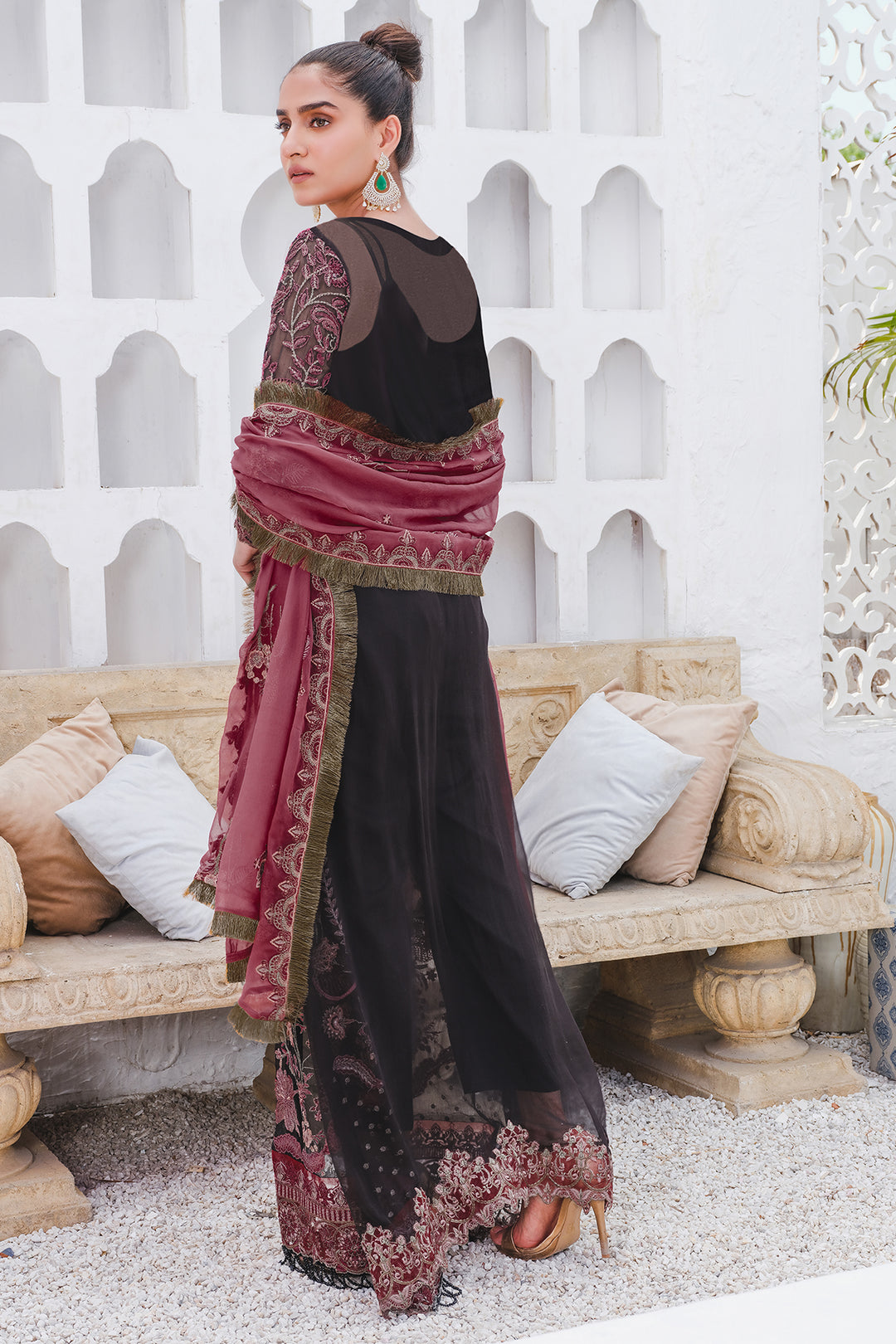 2912-MIDNIGHT-HUES EMBROIDERED BEMBERG CHIFFON UNSTITCHED