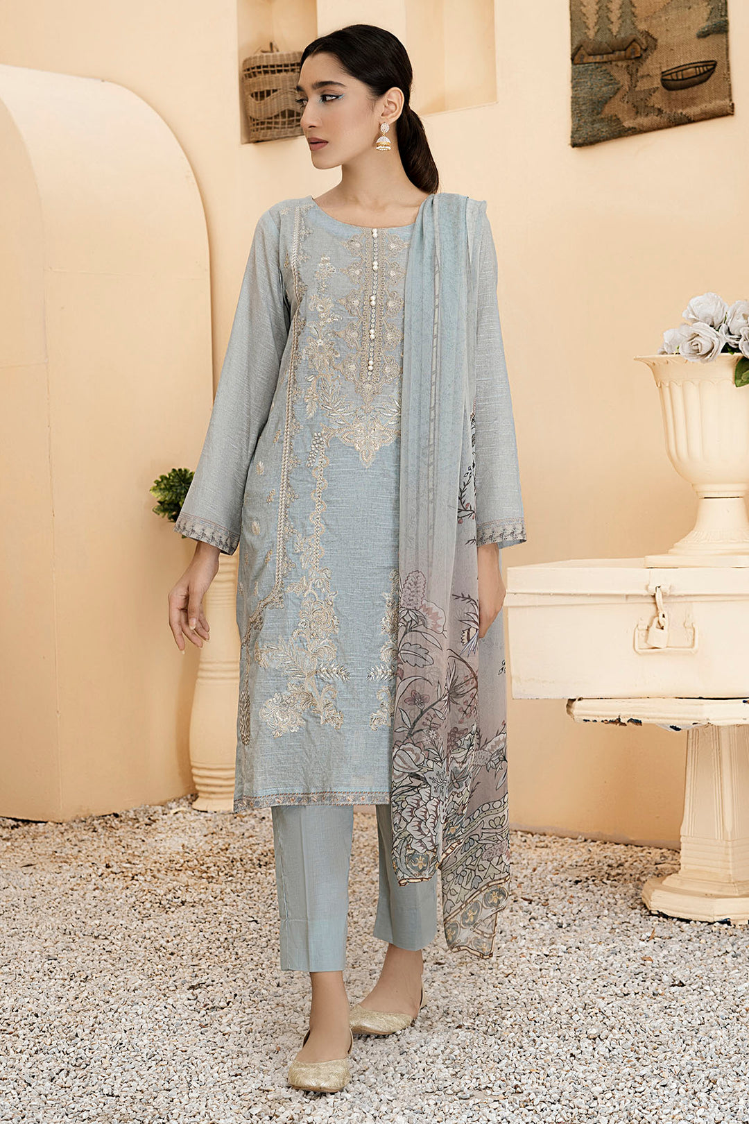 2948-FRINGE-GREY DIGITAL PRINTED LAWN UNSTITCHED
