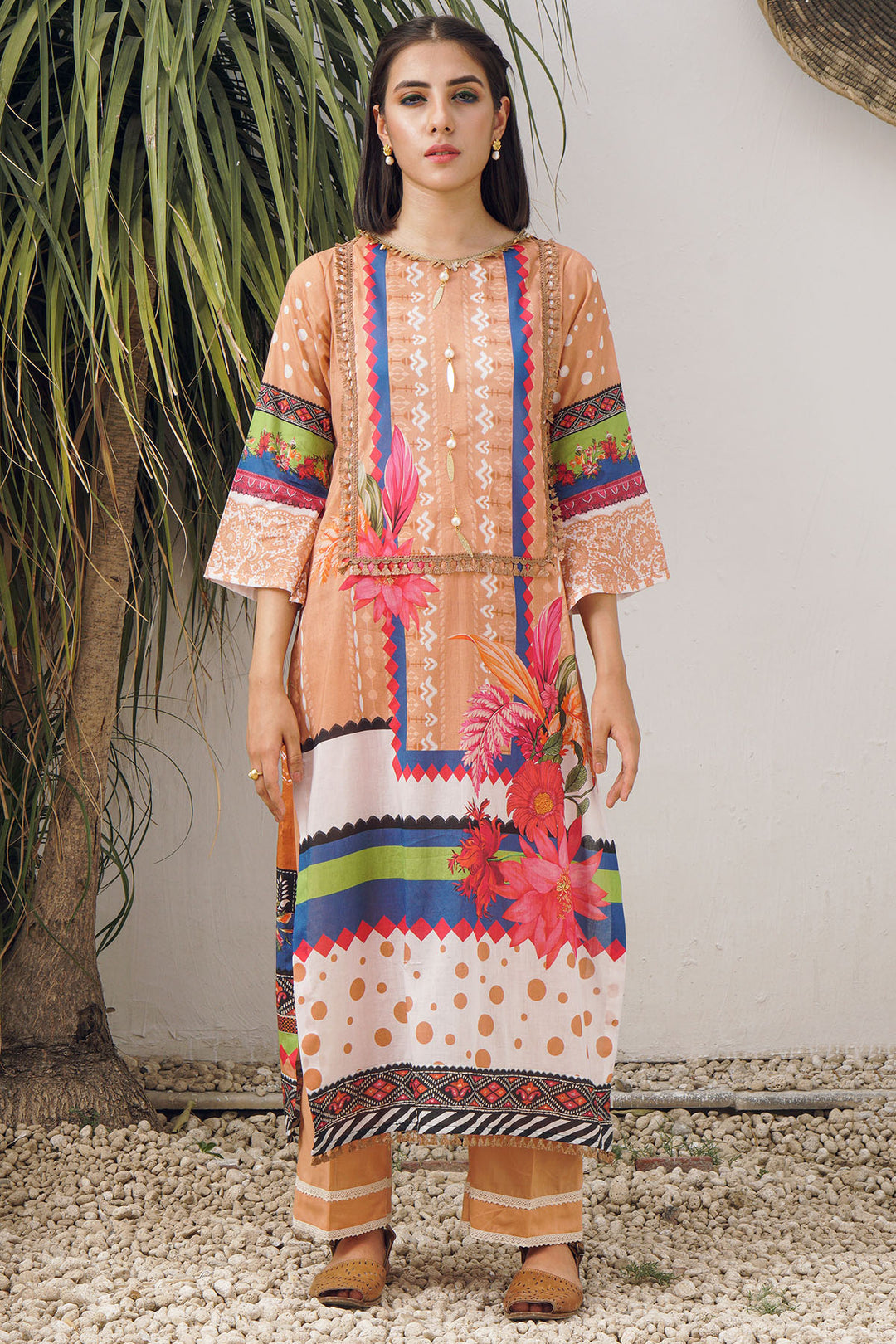 2969-POLKA-DOT DIGITAL PRINTED LAWN UNSTITCHED