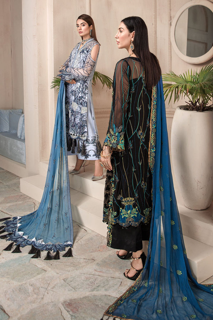3005-MAIRE EMBROIDERED BEMBERG CHIFFON UNSTITCHED