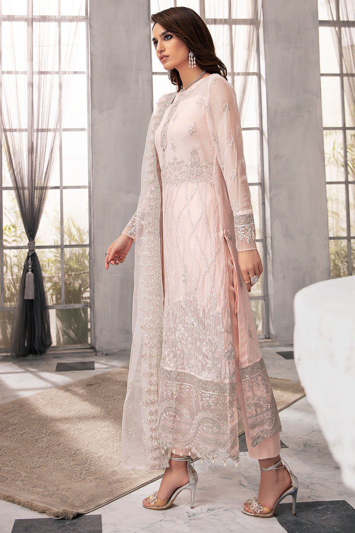 3006-OLD-FLAME EMBROIDERED BEMBERG CHIFFON UNSTITCHED